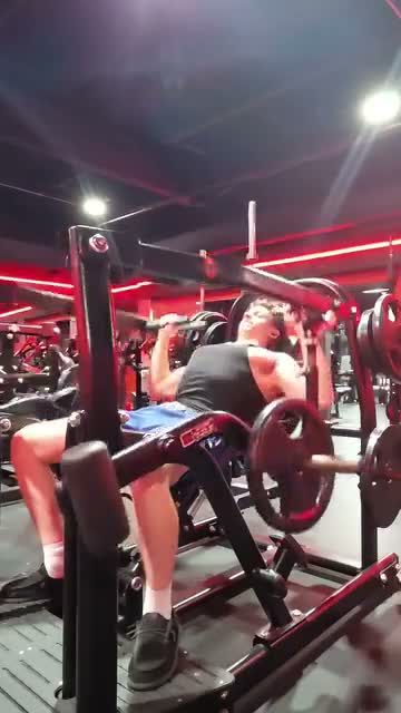 Sam performing a incline press